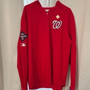 MLB Washington Nationals 2019 World Series Waffle Hoodie Majestic Authentic